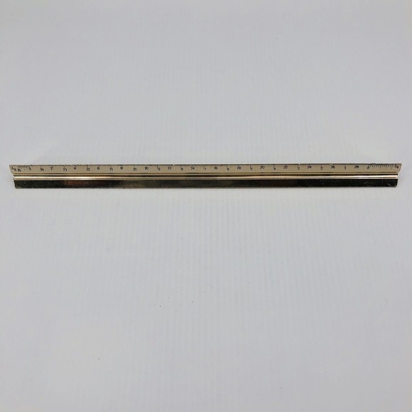 Advertising Metal 12" Triangular Architectural Ruler Santa Barbara Plan Service - Picture 3 of 9